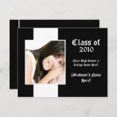 任意の年に〜を卒業伝統的発表 招待状 (正面/裏面)