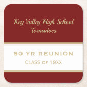 任意の年のカスタム懇親会クラスパーティー紙コースター スクエアペーパーコースター (正面)