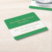 任意の年のカスタム懇親会クラスパーティー紙コースター スクエアペーパーコースター (アングル)