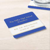 任意の年のカスタム懇親会クラスパーティー紙コースター スクエアペーパーコースター (アングル)