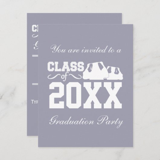 任意の年のクラスのカスタム招待状 招待状 (正面/裏面)
