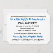 任意の年のサプライズ誕生日パーティー風船A06 招待状 (裏面)