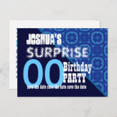 任意の年のサプライズ誕生日日付W004Zを保存 案内ポストカード (正面/裏面)