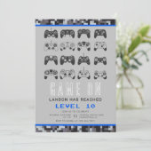 任意の年のビデオゲームのレベルアップゲーマー誕生日 招待状 (スタンド正面)