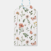 任意の年のフローラ小さな野花の誕生日の好意 ギフトタグ (裏面)