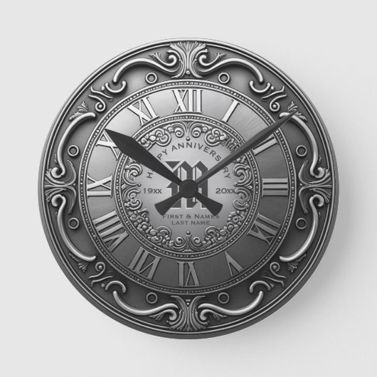 任意の年のヴィンテージのルックラウンドクロック ラウンド壁時計 (正面)