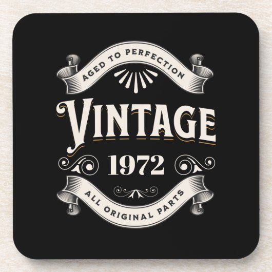 任意の年のヴィンテージ誕生日飲料用コースター コースター (正面)