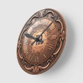 任意の年のヴィンテージ銅結婚ルックの記念日R ラウンド壁時計 (傾斜)