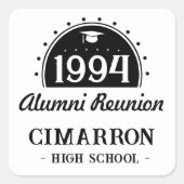 任意の年の同窓生の懇親会 スクエアシール (正面)