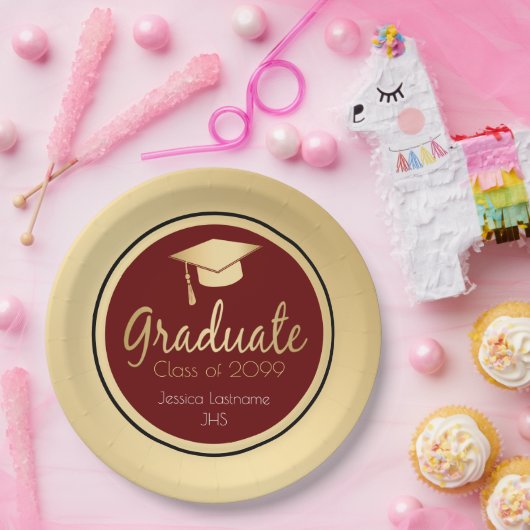 任意の年の大学院金ゴールド ペーパープレート (パーティー)