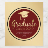 任意の年の大学院金ゴールド ワインラベル (シングルラベル)