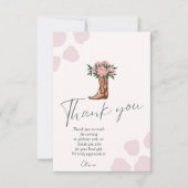 任意の年の西女性のカーボーイピンクの誕生日 サンキューカード (正面)