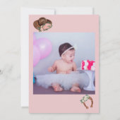 任意の年の西女性のカーボーイ写真誕生日 招待状 (裏面)