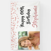 任意の年の誕生日バラ金ゴールド紙吹雪スクリプトの写真 横断幕 (縦)