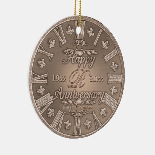 任意の年の銅ルック記念日オーナメント セラミックオーナメント (右)