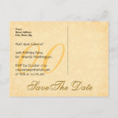 任意の年を保存する日付誕生日金ゴールドブラックレース12 案内ポストカード (裏面)