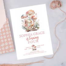 任意の年ウッドランドマッシュルーム赤面ピンク誕生日