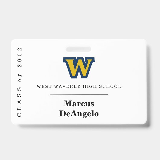 任意の年クラス懇親会名バッジ/ロゴ付きラベル バッジ (正面)