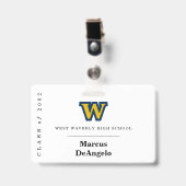 任意の年クラス懇親会名バッジ/ロゴ付きラベル バッジ (正面 （クリップ付）)