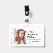 任意の年クラス懇親会名バッジ/写真とのラベル バッジ (正面 （クリップ付）)