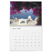 任意の年サントリーニギリシャ島カスタマイズ海 カレンダー (1月 2027)