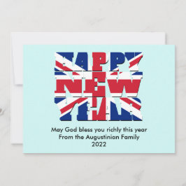 任意の年ユニオンジャック英国クリスチャン幸せ新年 シーズンカード
