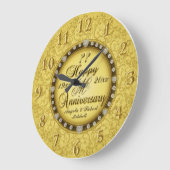 任意の年周年記念金ゴールド ラージ壁時計 (傾斜)