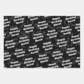 任意の年齢と名前のパーソナライズされたハッピーバースデー ラッピングペーパーシート (正面2)