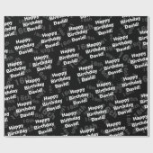 任意の年齢と名前のパーソナライズされたハッピーバースデー ラッピングペーパー (フラット)