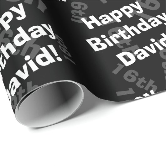 任意の年齢と名前のパーソナライズされたハッピーバースデー ラッピングペーパー (ロールコーナー)