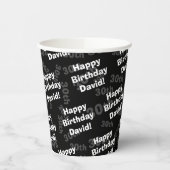 任意の年齢と名前のパーソナライズされたハッピーバースデー 紙コップ (左)