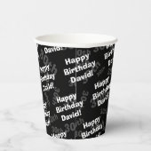 任意の年齢と名前のパーソナライズされたハッピーバースデー 紙コップ (右)