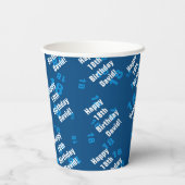 任意の年齢と名前のパーソナライズされたハッピーバースデー 紙コップ (裏面)