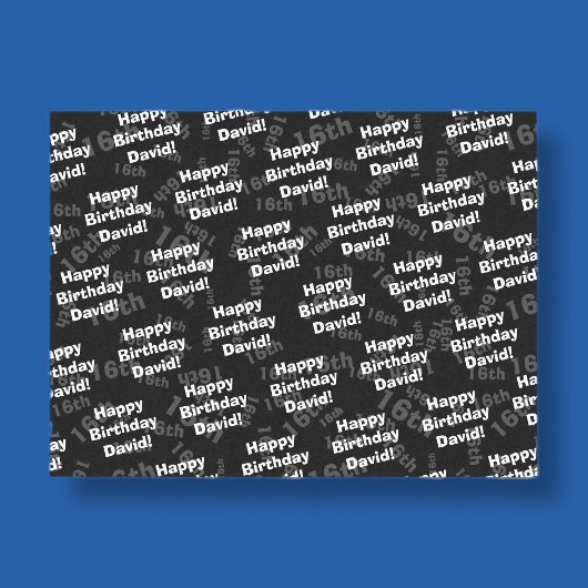 任意の年齢と名前のパーソナライズされたハッピーバースデー 薄葉紙