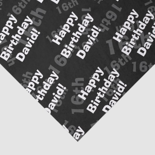 任意の年齢と名前のパーソナライズされたハッピーバースデー 薄葉紙 (詳細)