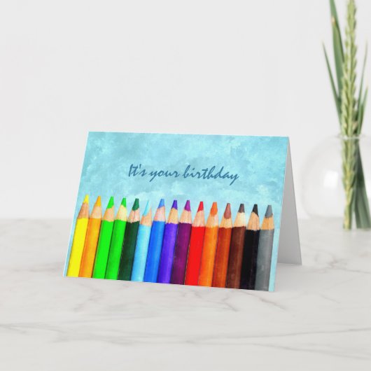 任意の年齢のおもしろい水の色の誕生日挨拶を追加 カード (正面)