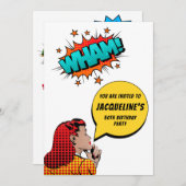 任意の年齢のおもしろい誕生日 招待状 (正面/裏面)