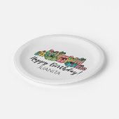 任意の年齢のカラフルハッピーバースデー ペーパープレート (アングル)