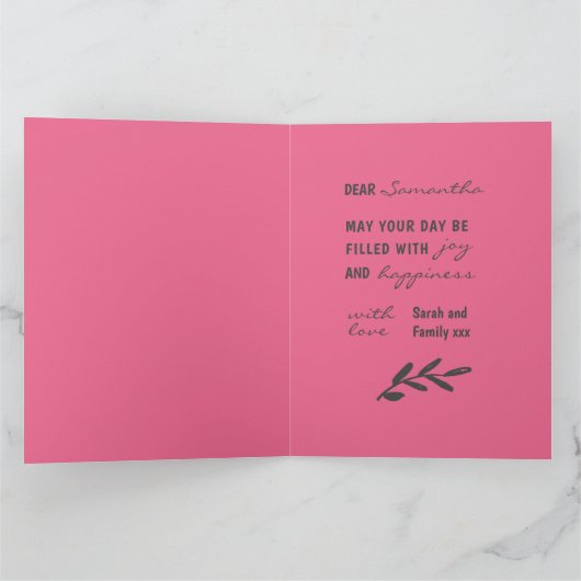 任意の年齢のハッピーバースデー数々の写真グリーティングカード カード (内部)