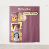 任意の年齢の写真21stブルゴーニュパーティー背景 タペストリー (正面)