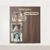 任意の年齢の写真30番目の茶色のパーティー背景 タペストリー (正面)