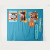 任意の年齢の写真40thブルーパーティー背景 タペストリー (正面(横))