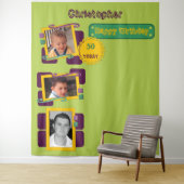 任意の年齢の写真50th緑のパーティー背景 タペストリー (インサイチュ)