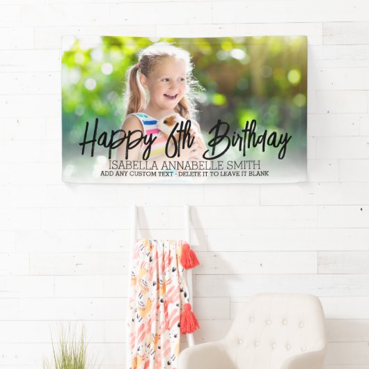 任意の年齢の子供の誕生日カスタムパーティーフォトバナー 横断幕 (インサイチュ)