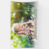 任意の年齢の子供の誕生日カスタムパーティーフォトバナー 横断幕 (縦)