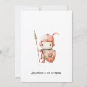 任意の年齢の幼児の中世の騎士レンフェール誕生日 招待状 (裏面)