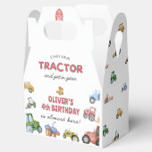 任意の年齢の水色トラクターの誕生日 フェイバーボックス (オープン)