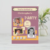 任意の年齢の男性へブルゴーニュ21番目のパーティーを追加 招待状 (スタンド正面)