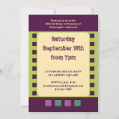 任意の年齢の男性へ緑の50番目のパーティーを追加 招待状 (裏面)