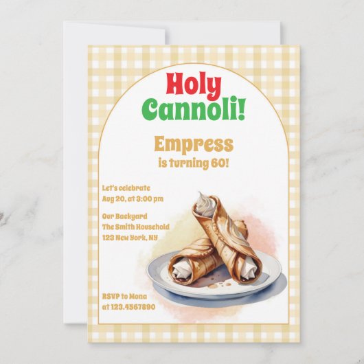 任意の年齢の神聖なカノリモダン誕生日パーティギンガム 招待状 (正面)